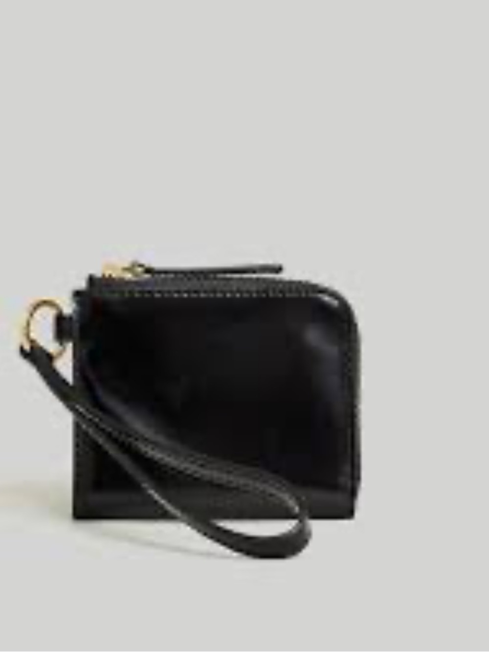 Madewell, the essential small zip wallet black Leather